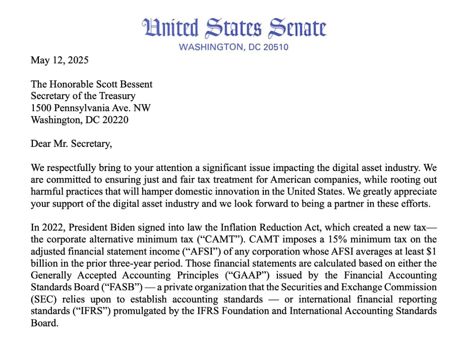 Cryptocurrencies, Law, Taxes, Senate